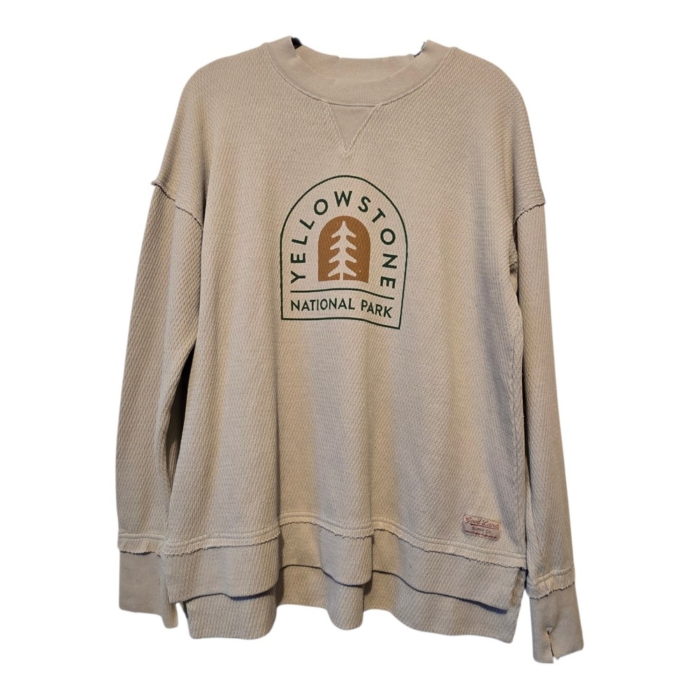 Goodland Supply Co Thermal Shirt Unisex XL Tan Yellowstone Park Outdoor Hiking‎